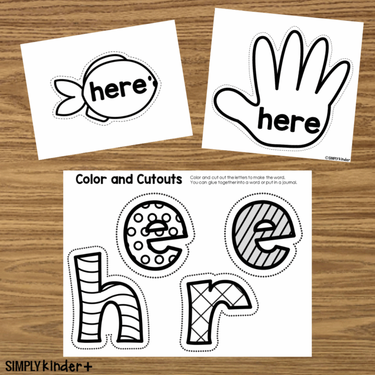 Here Sight Word Craft Activities Simply Kinder Plus