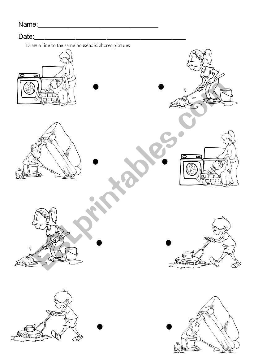 Household Chores ESL Worksheet By Naughtyorm jen