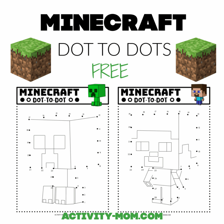 How To Draw Minecraft For Kids free Printable The Activity Mom