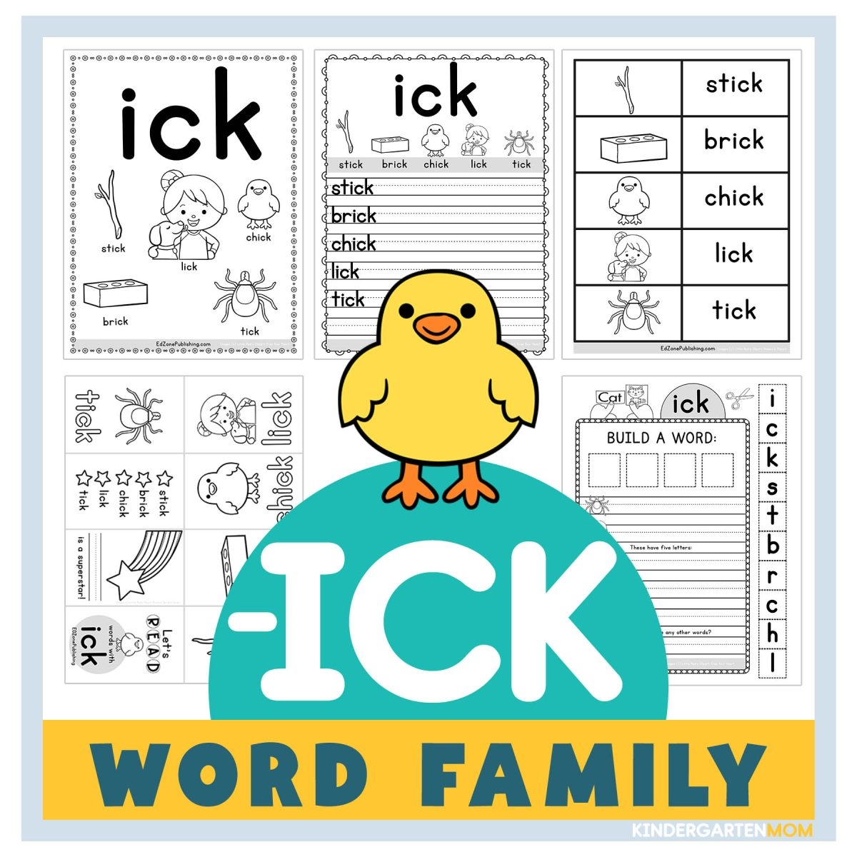 ICK Word Family Worksheets Kindergarten Mom