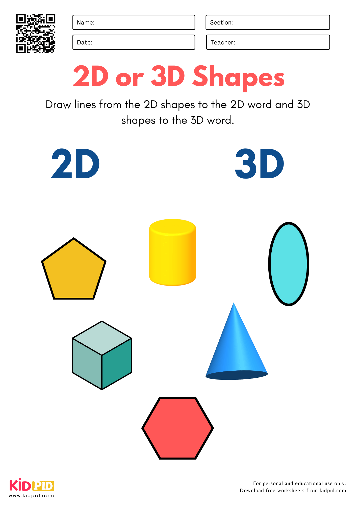 Free 3d Shape Worksheets For Kindergarten