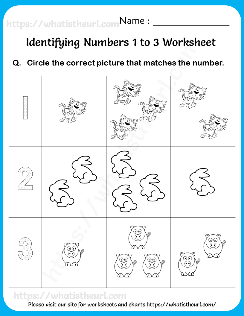 Identifying Numbers 1 To 3 Worksheets For Pre K Your Home Teacher Identifying Numbers 1 To 3 Worksheets For Pre K Your Home Teacher