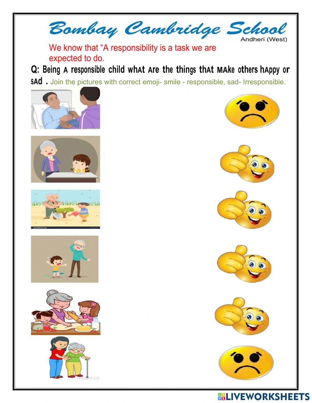 Ill Be Responsible Worksheet Live Worksheets Worksheets Library