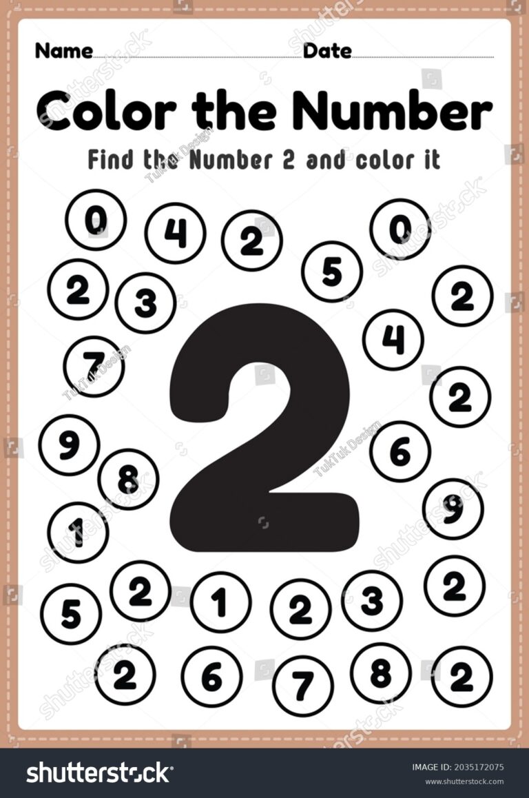 Ilustrasi Stok Math Worksheet Number 2 Worksheet Coloring 2035172075 Shutterstock