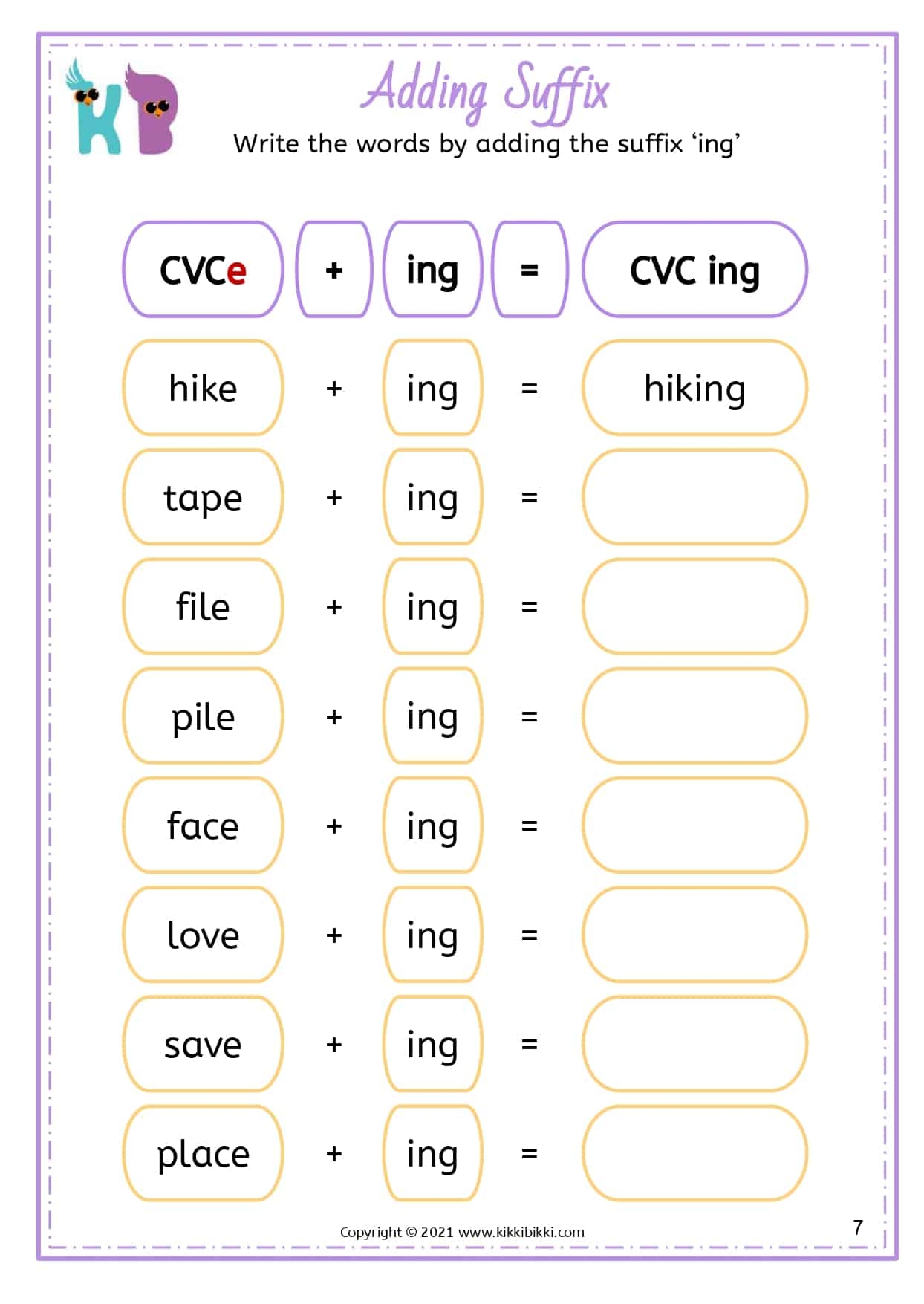Ing Word Family Worksheet All Kids Network Worksheets Library