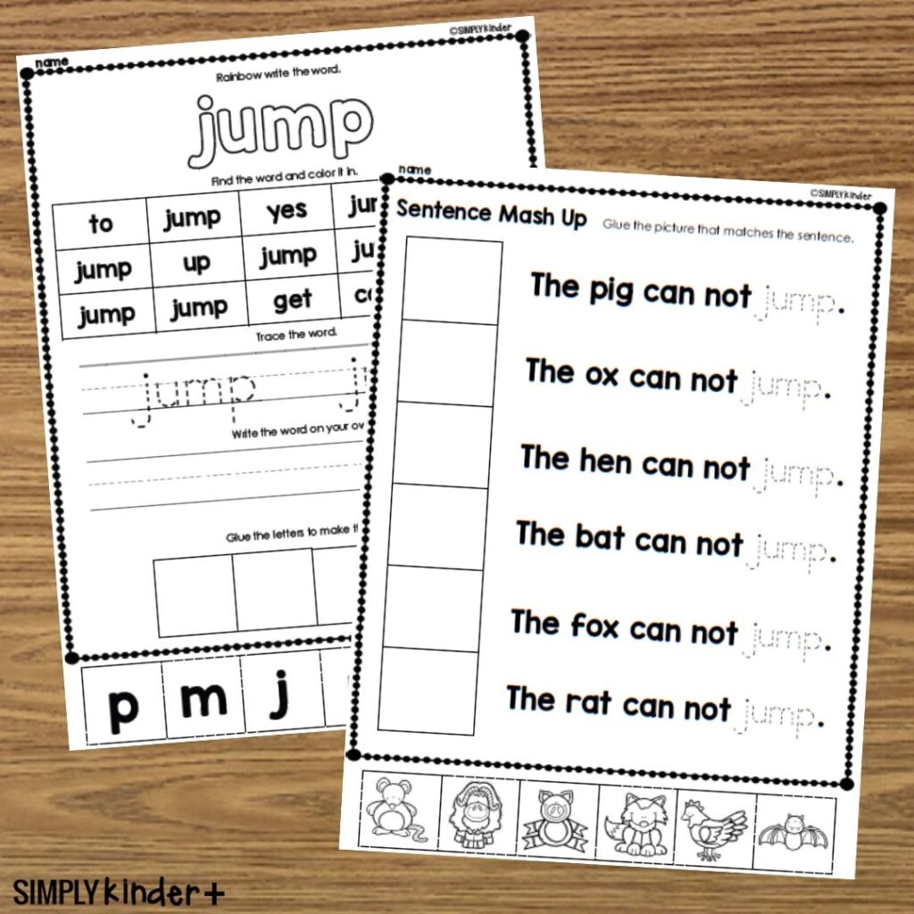Jump Sight Word Cut U0026 Glue Activities Simply Kinder Plus Jump Sight Word Cut U0026 Glue Activities Simply Kinder Plus