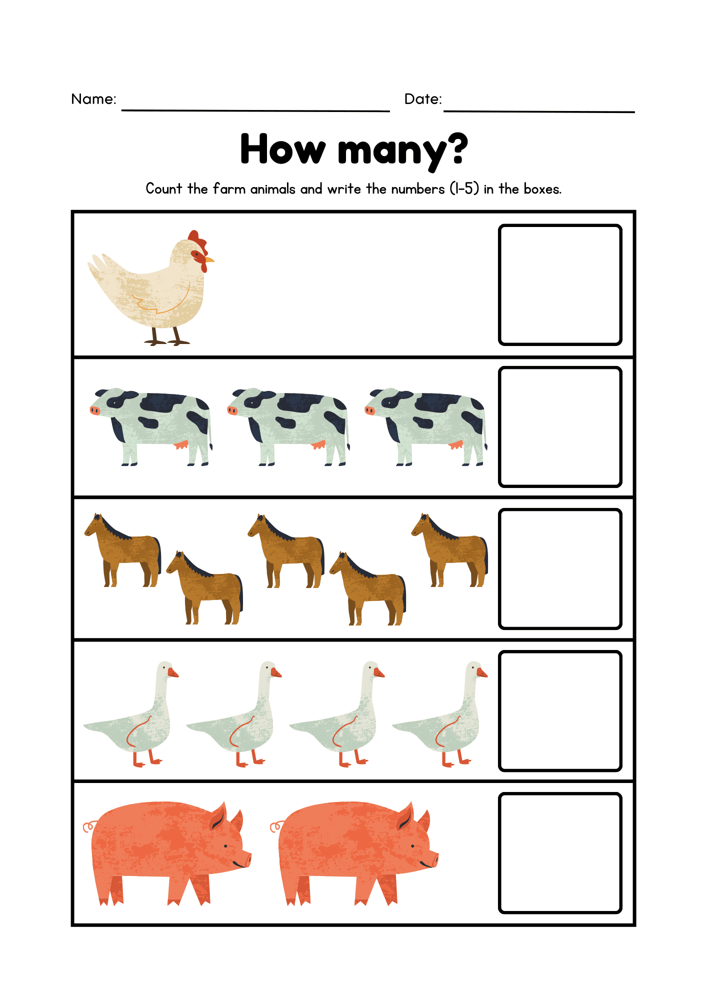 Animal Math Worksheets Kindergarten