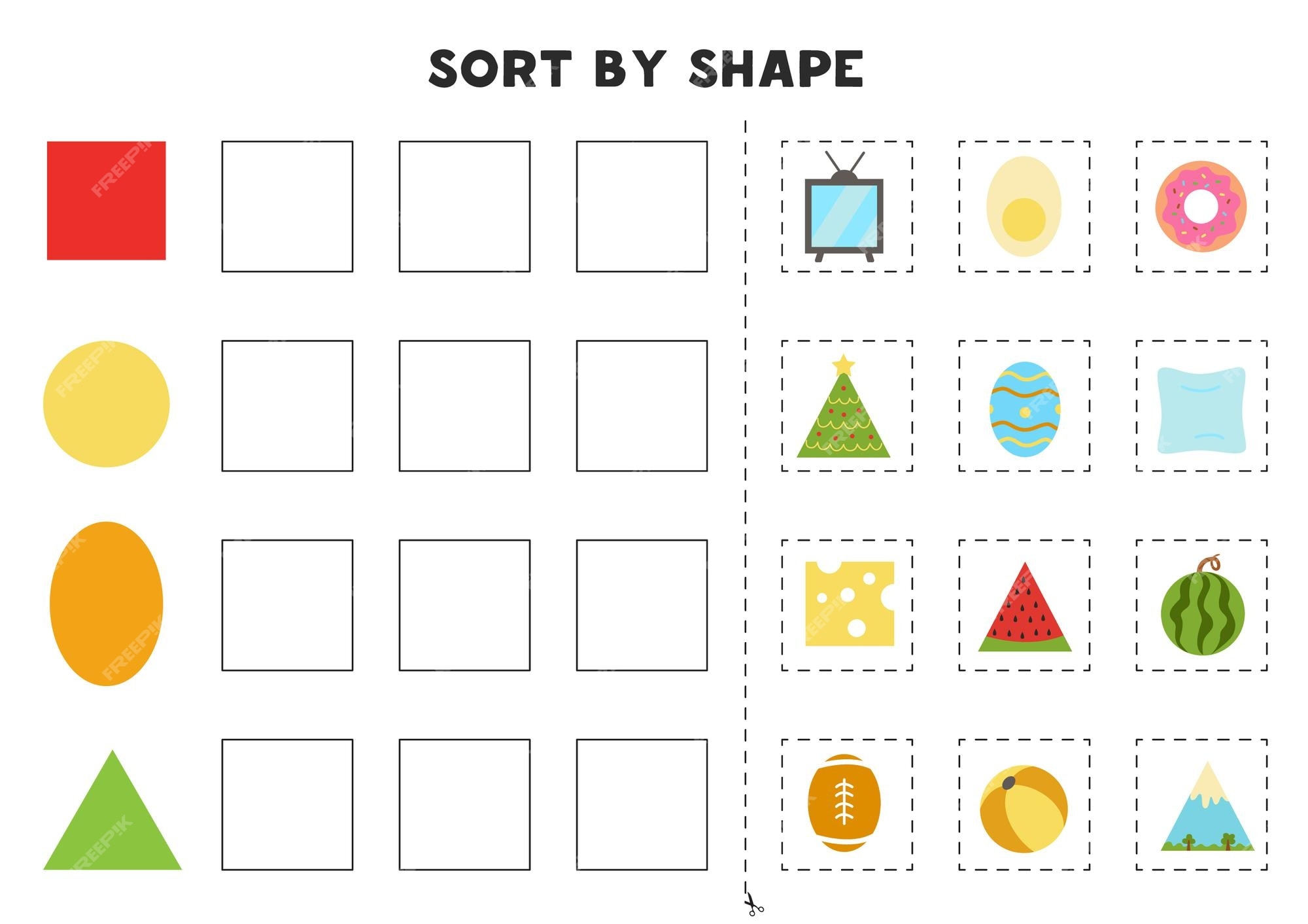 Kindergarten 2D Shapes Worksheet TRIANGLES Shape Sort Shape Hunt Math Worksheets Library