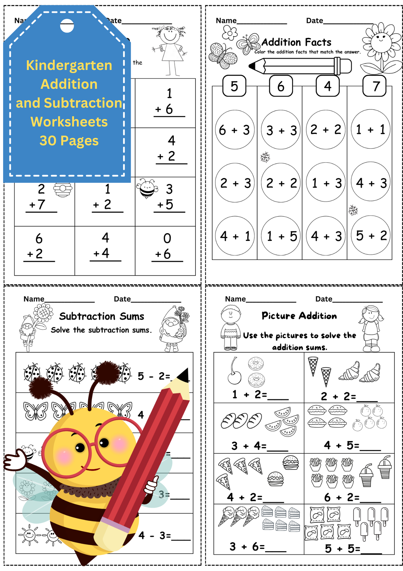 Addition And Subtraction Worksheets Kindergarten Free Addition And Subtraction Worksheets Kindergarten Free