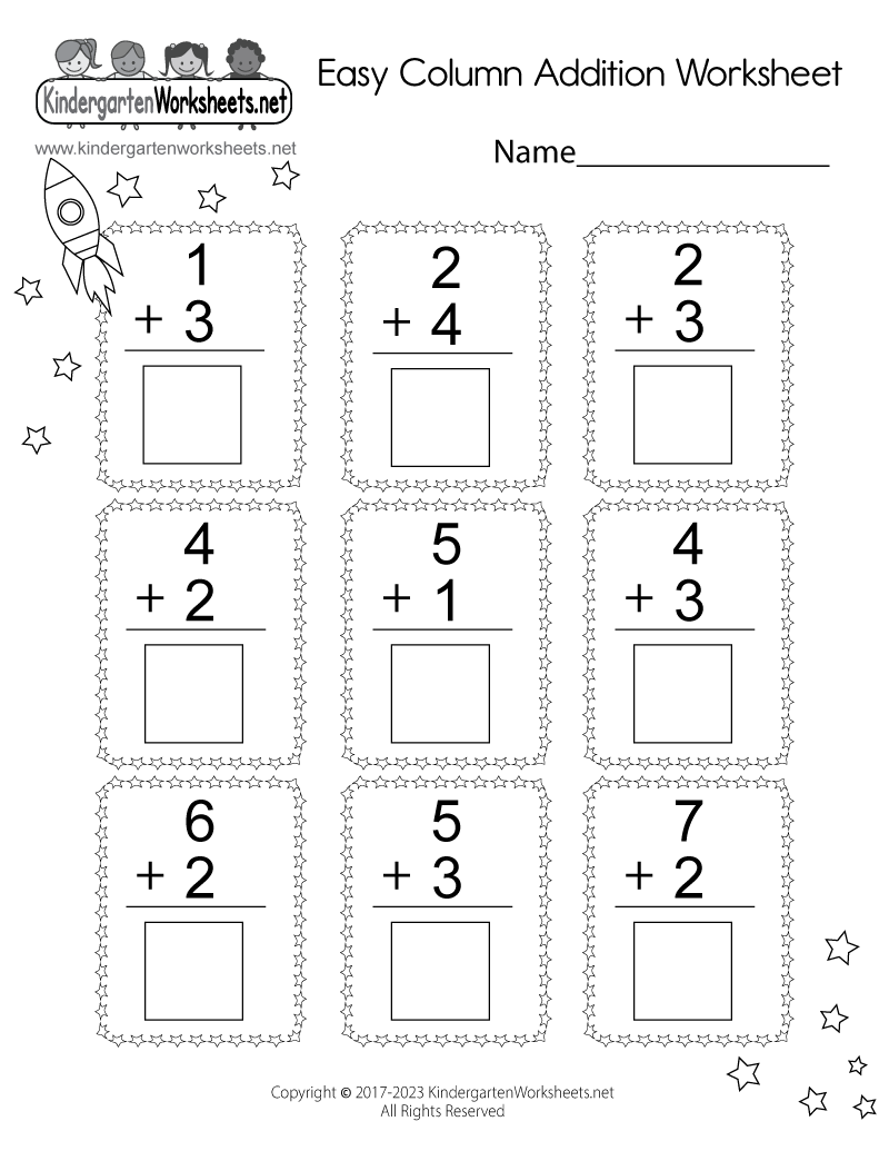 Kindergarten Addition Worksheets Basic Math Practice For Young Learners