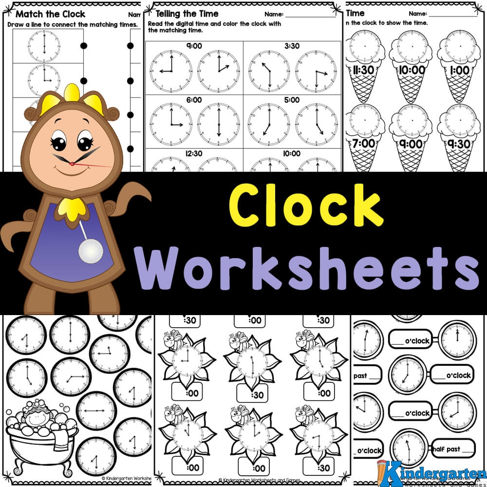 Kindergarten Free Printable Telling Time Worksheets