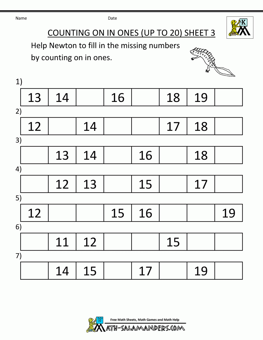 Kindergarten Counting Worksheets Sequencing To 25