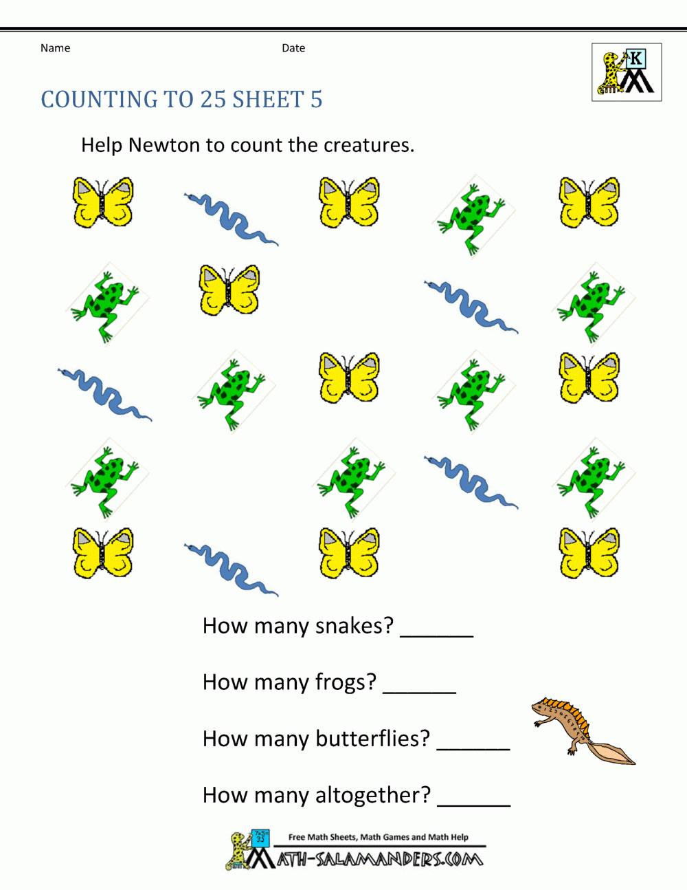 Kindergarten Counting Worksheets