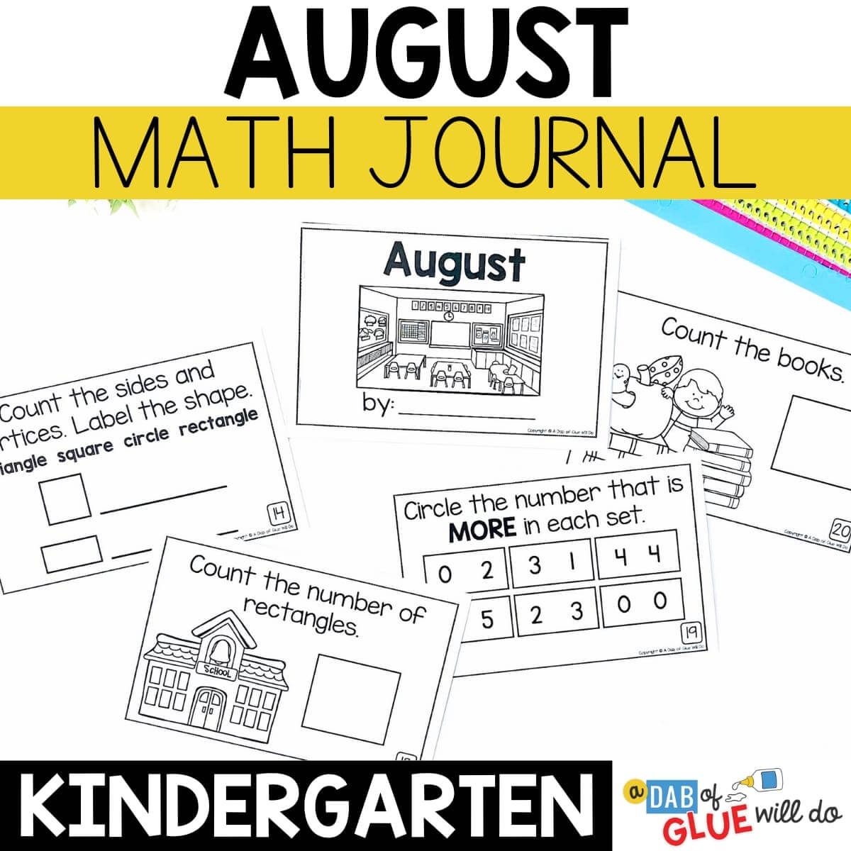 Kindergarten Daily Math Review Journal August A Dab Of Glue Kindergarten Daily Math Review Journal August A Dab Of Glue
