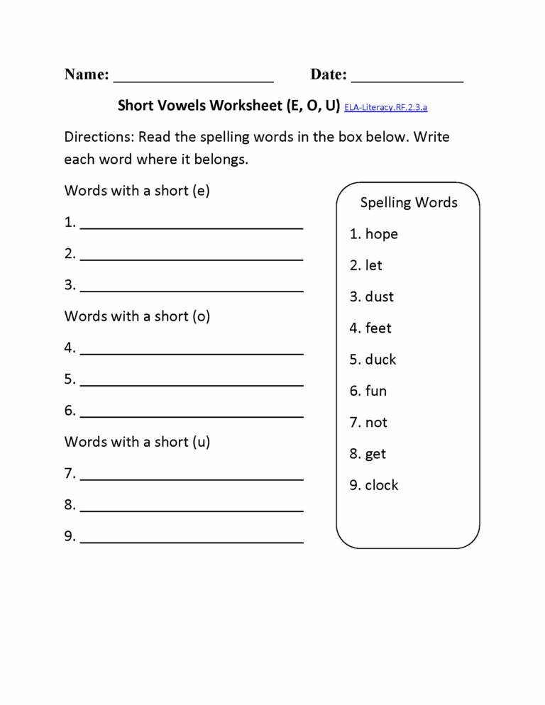 Kindergarten Free Common Core English Worksheets Biglearners Worksheets Library