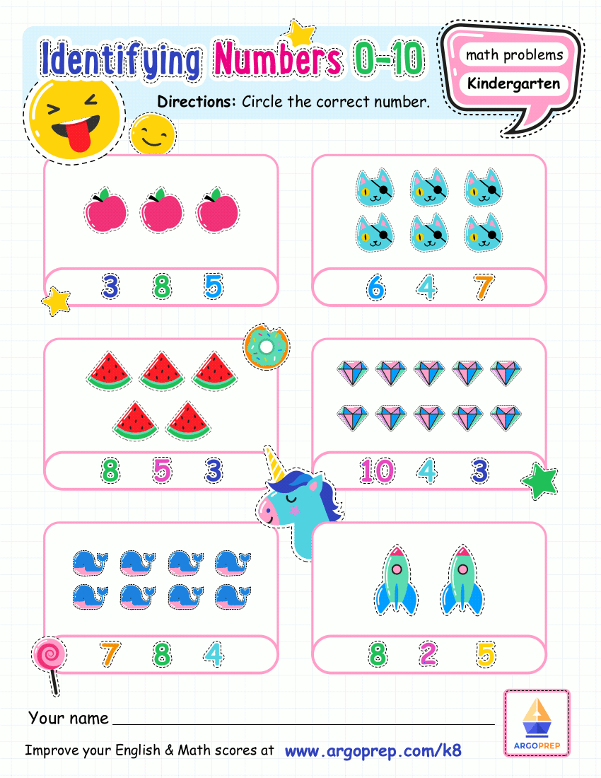 Kindergarten Math Counting Objects Worksheets