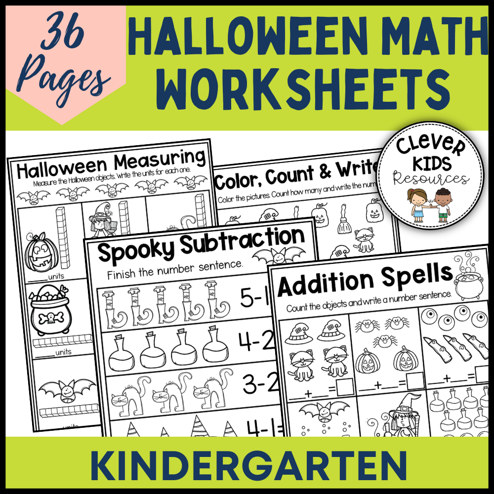Halloween Worksheets Kindergarten Math