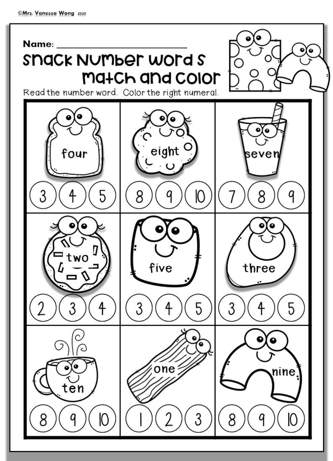 Kindergarten Math Worksheets Numbers 1 10 Number Words Preschool Homeschooling Worksheets Number Worksheets Math Worksheets Preschool Etsy New Zealand