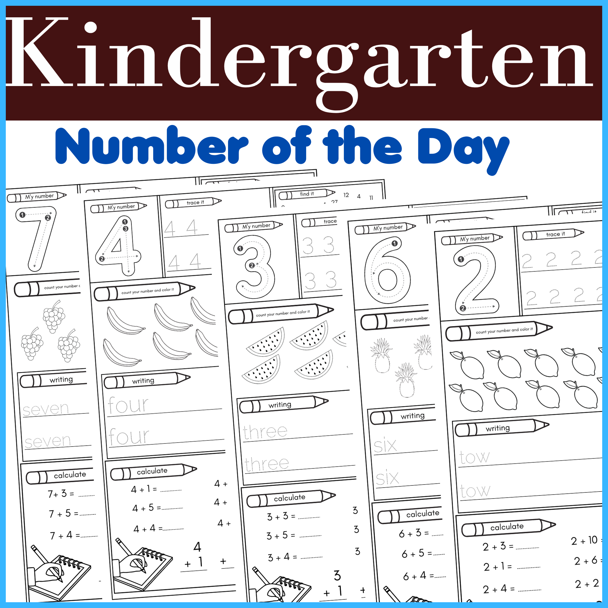 Kindergarten Number Of The Day Daily Math Worksheets Counting U0026 Numbers 1 To 20 Kindergarten Number Of The Day Daily Math Worksheets Counting U0026 Numbers 1 To 20
