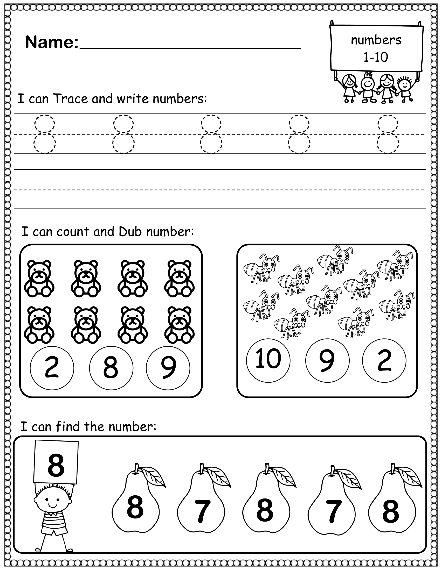 Free Number Sense Worksheets Kindergarten