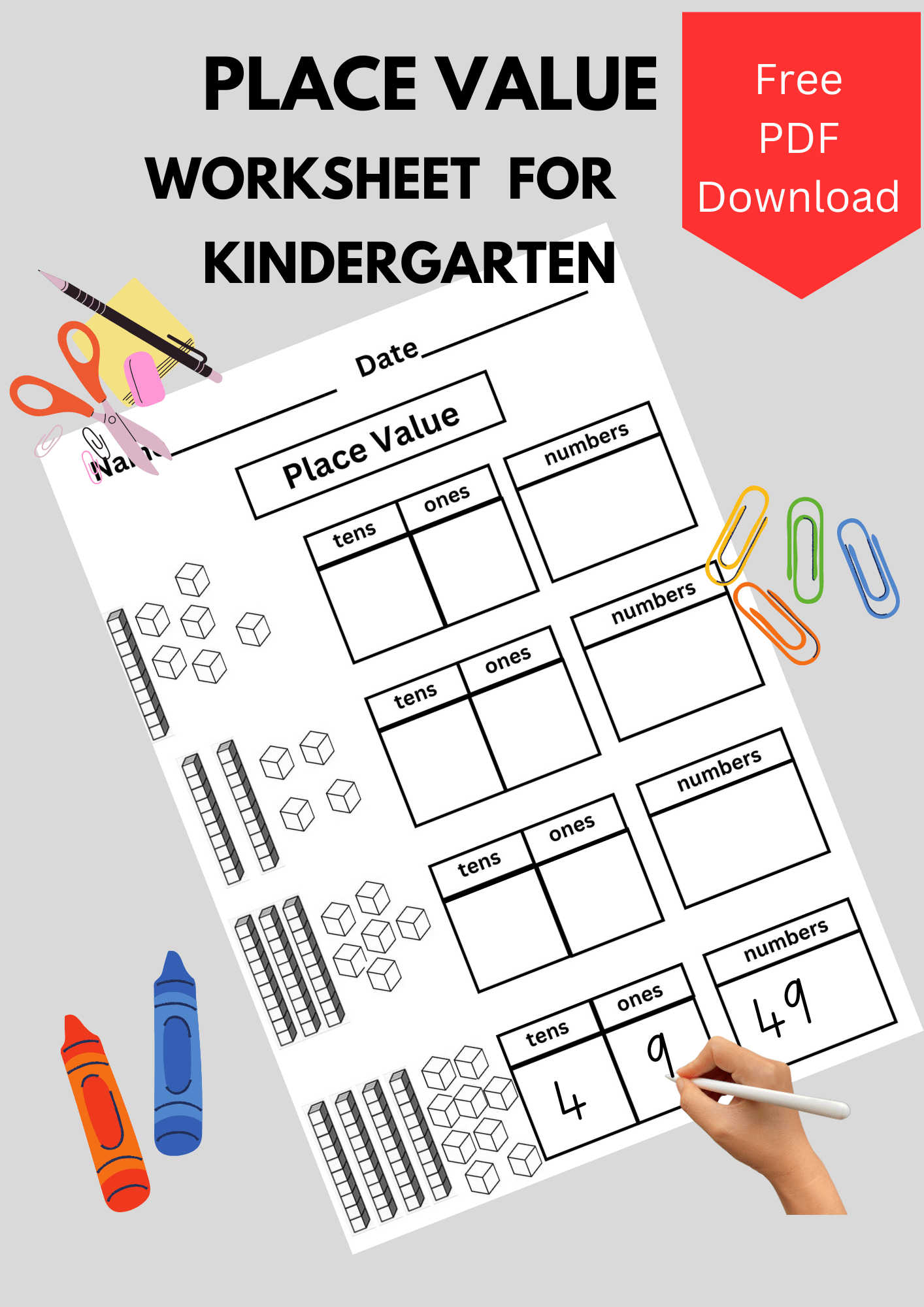 Place Value Printable Worksheets For Kindergarten