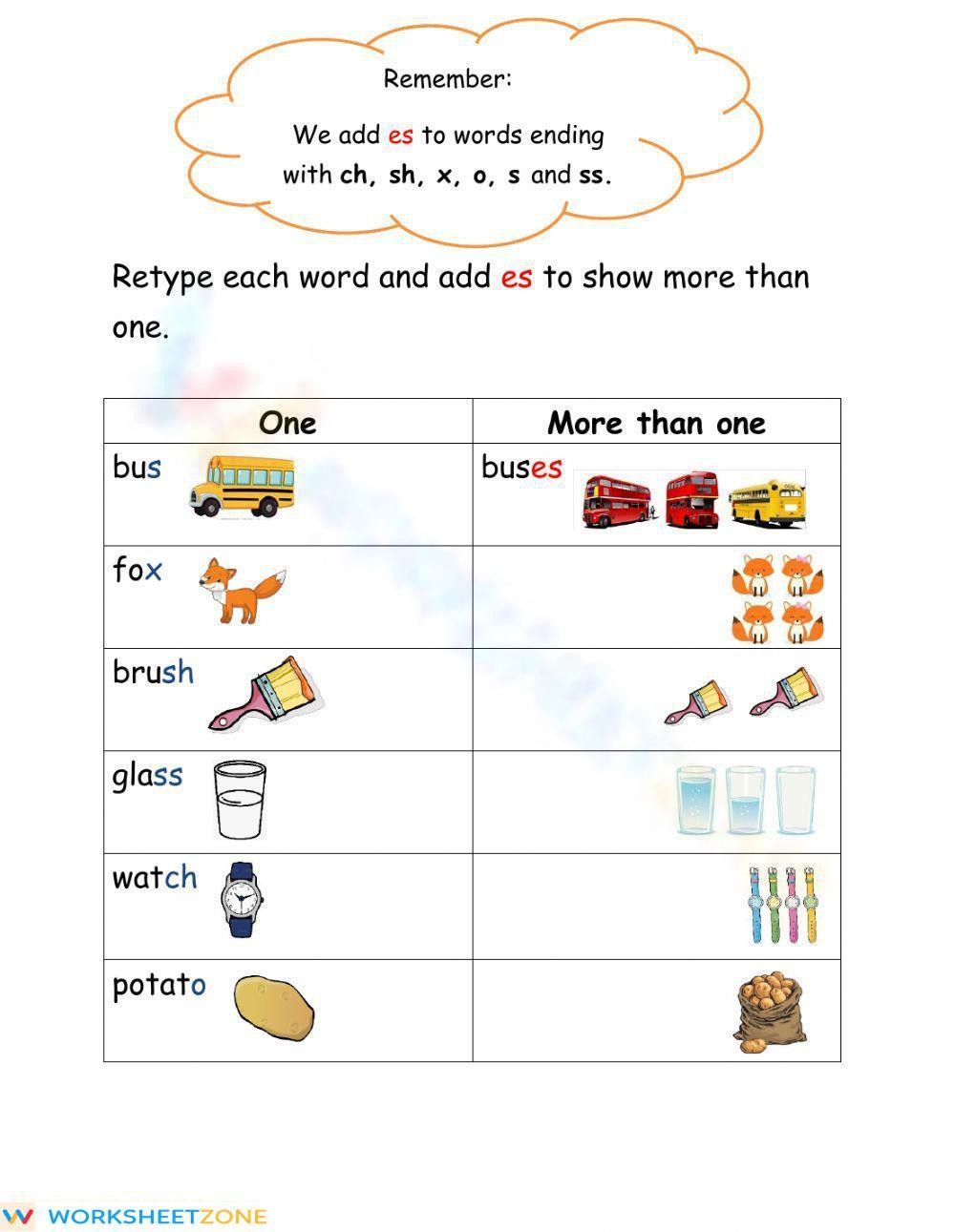 Kindergarten Plural Nouns Worksheets 2025