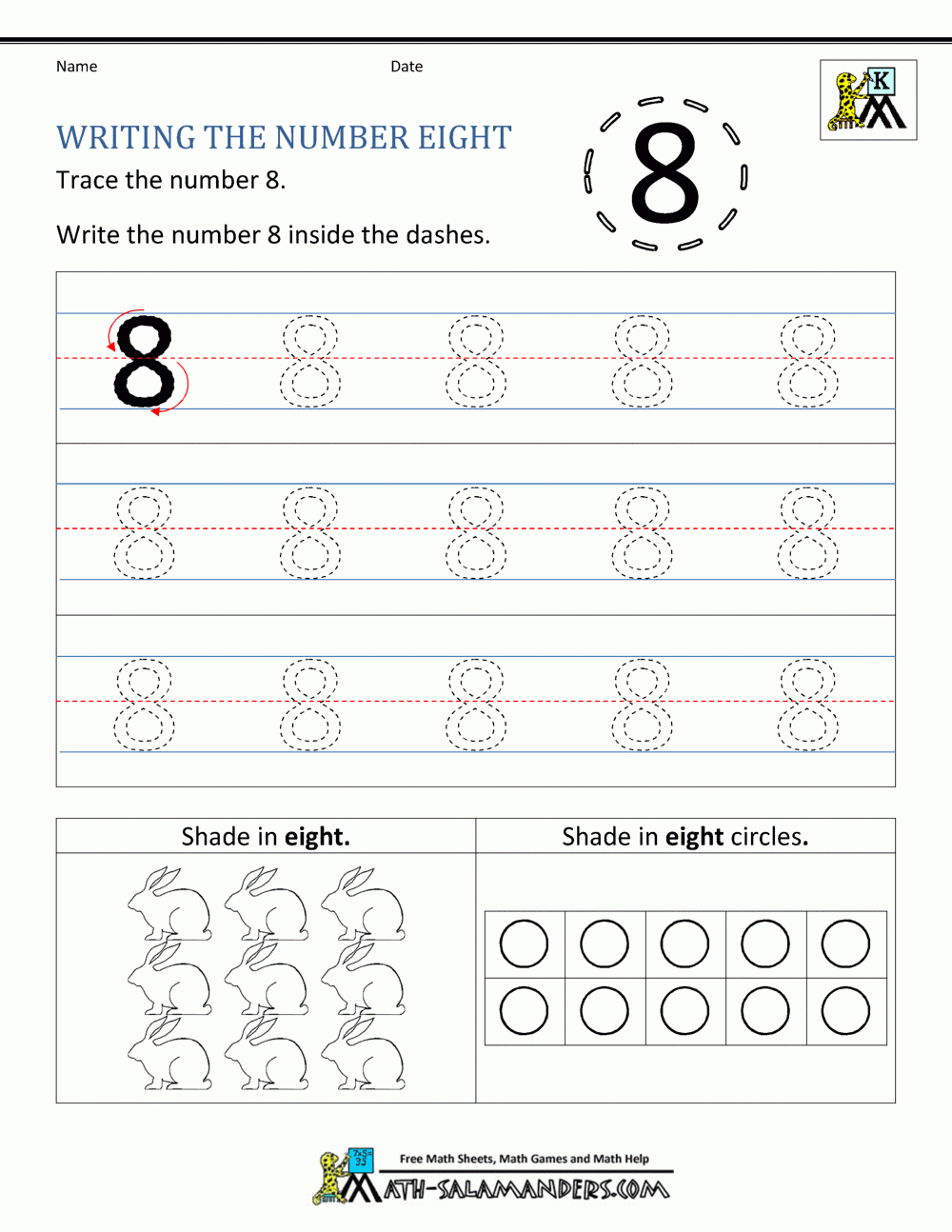 Math Number Worksheets For Kindergarten