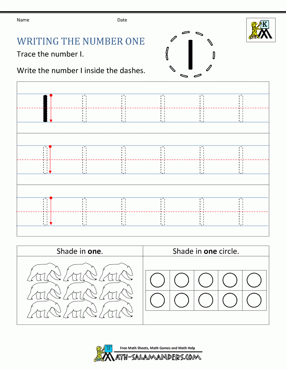 Kindergarten Printable Worksheets Writing Numbers To 10