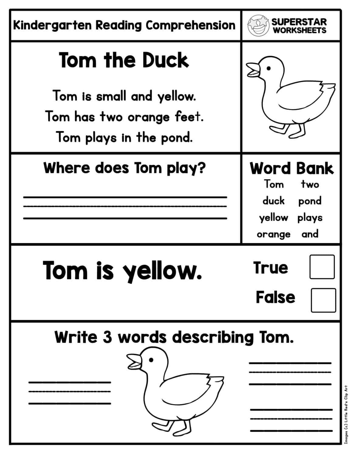 Kindergarten Reading Comprehension Worksheets Superstar Worksheets