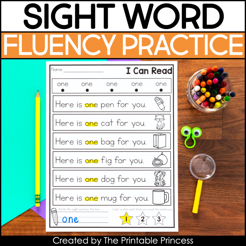 Beginner Kindergarten Sight Word Sentences Worksheets