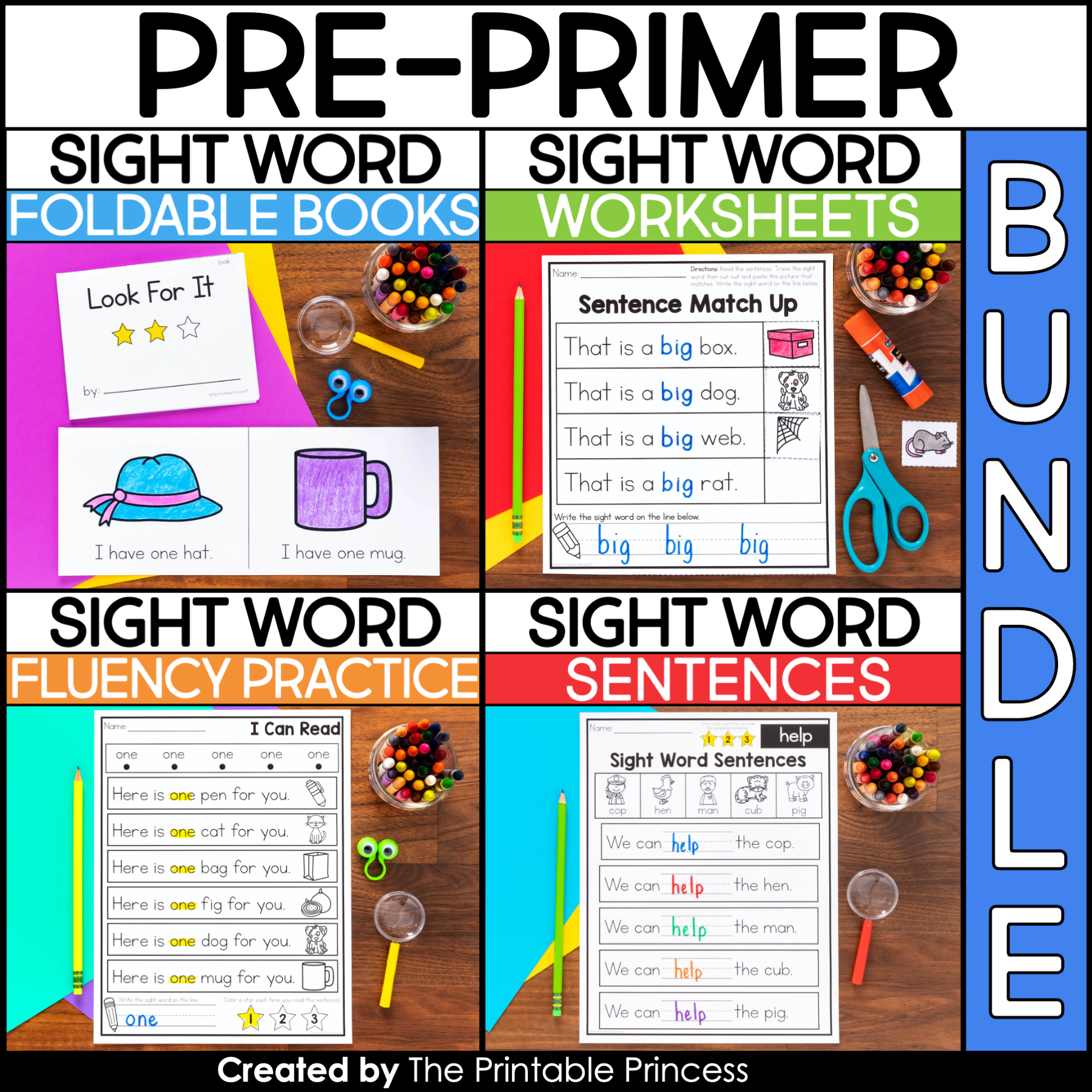 Kindergarten Sight Word Practice Bundle No Prep Sight Word Practice Worksheets