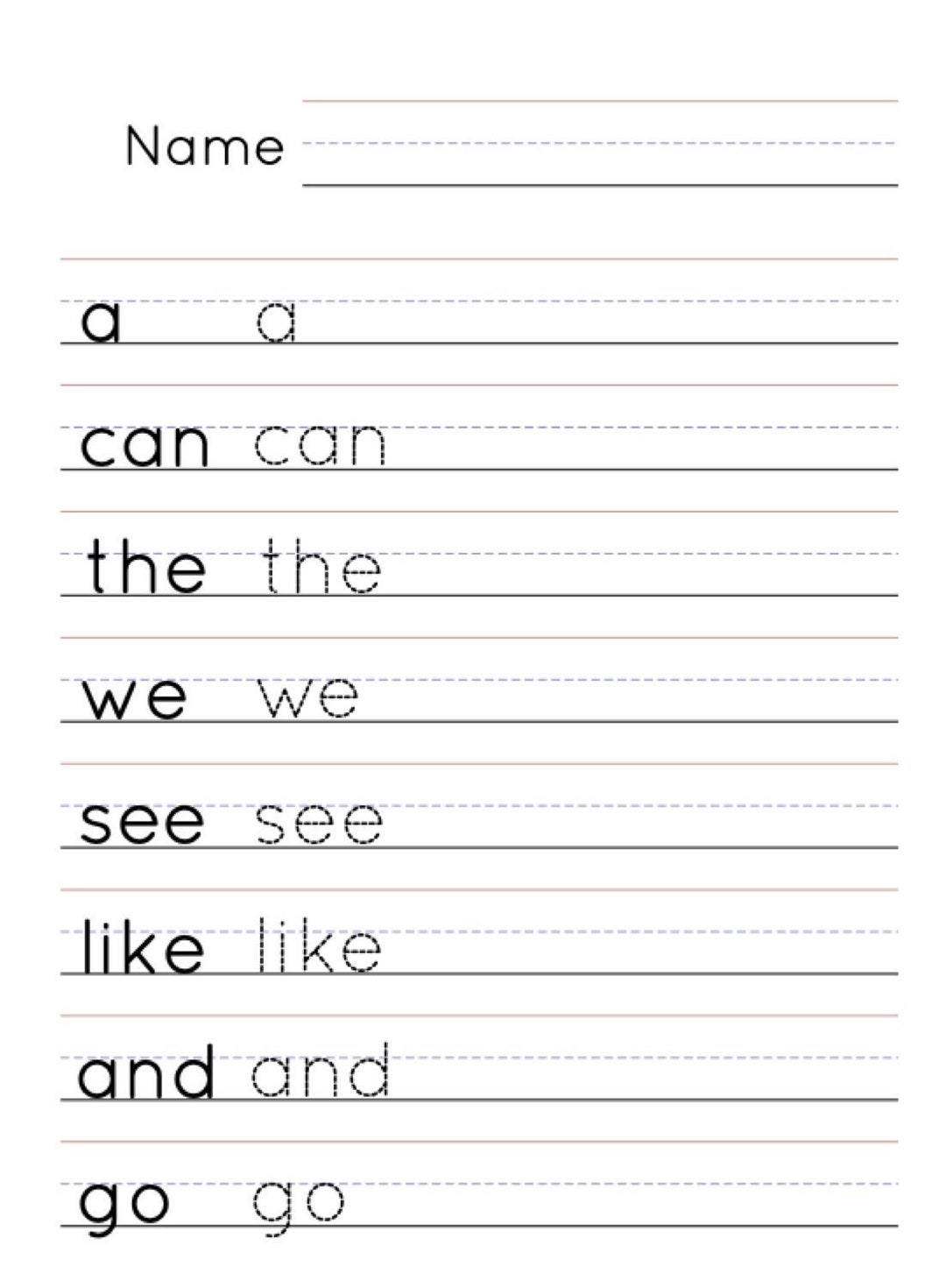 Kindergarten Sight Word Practice Etsy Kindergarten Sight Word Practice Etsy