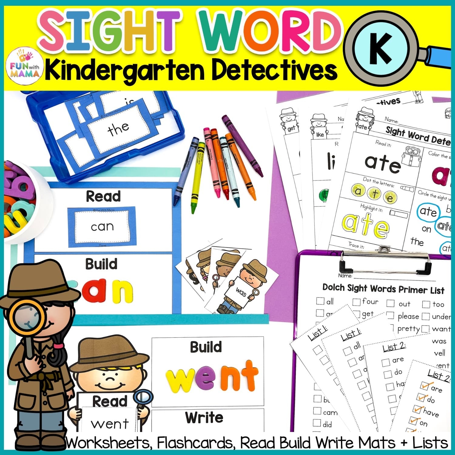 Kindergarten Sight Word Worksheets Activities Fun With Mama Shop Kindergarten Sight Word Worksheets Activities Fun With Mama Shop