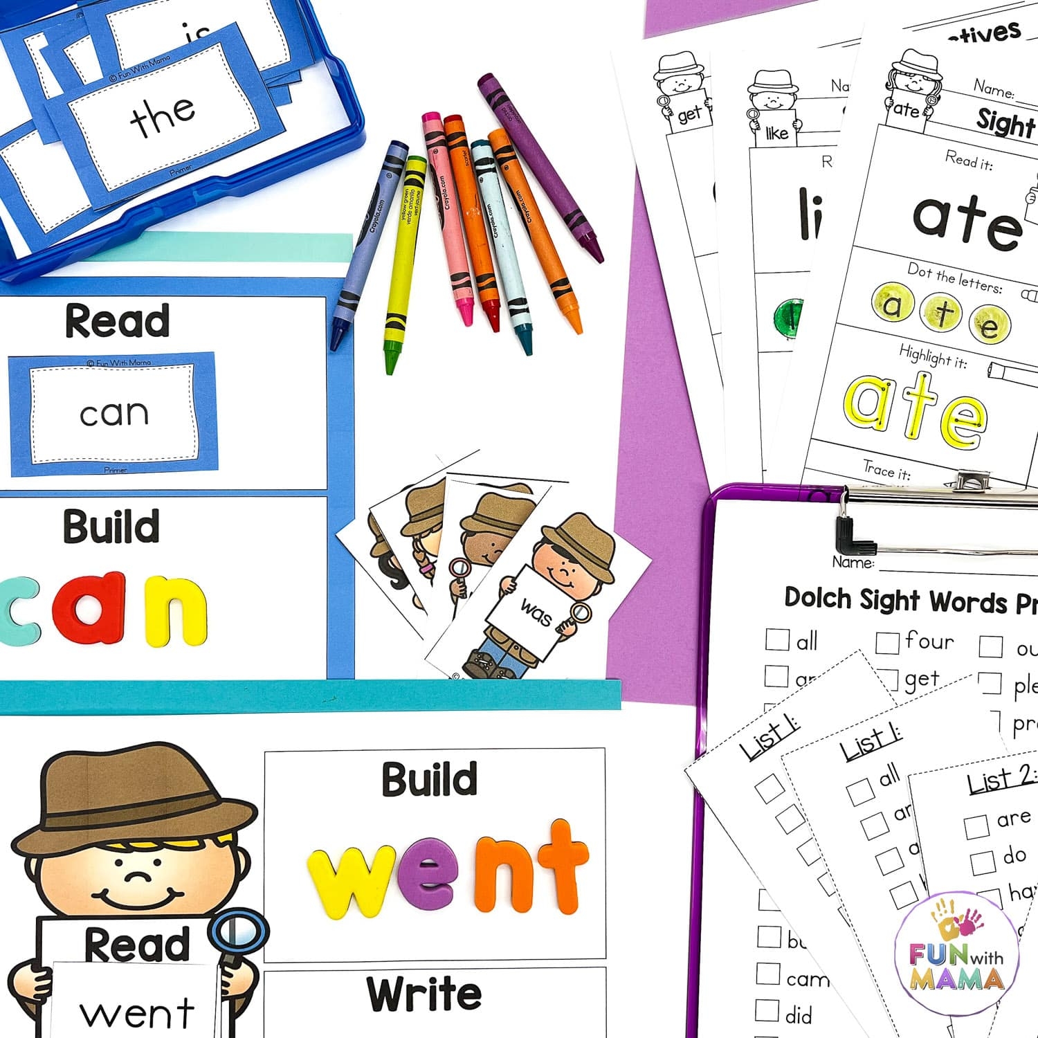 Kindergarten Sight Word Worksheets Activities Fun With Mama Shop