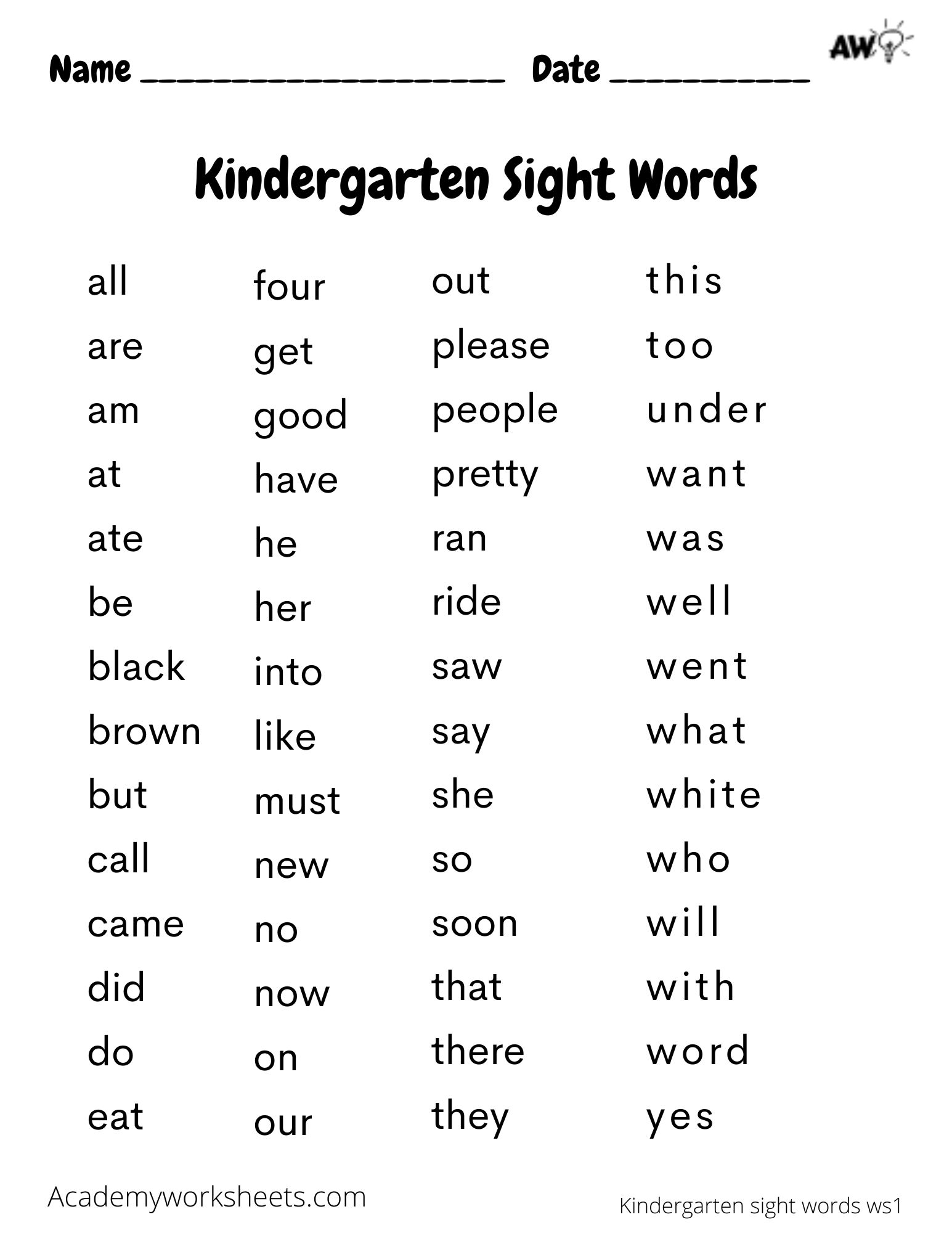 Spelling Kindergarten Sight Words Worksheets Pdf Spelling Kindergarten Sight Words Worksheets Pdf