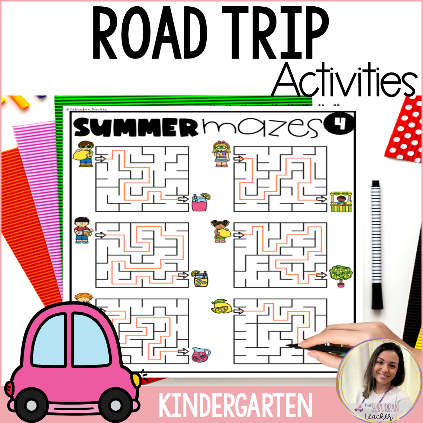 Kindergarten Summer Packet Road Trip Activities Classful