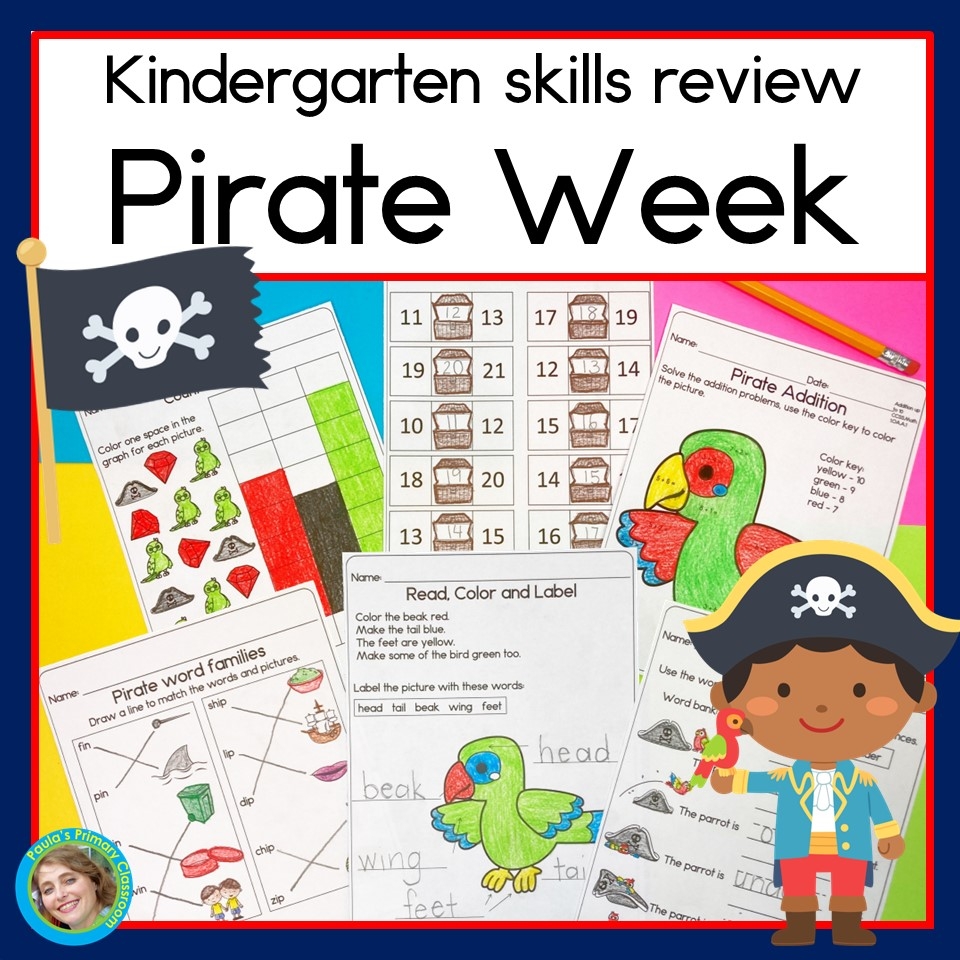 Kindergarten Summer Review Packet End Of The Year Pirate Math And 