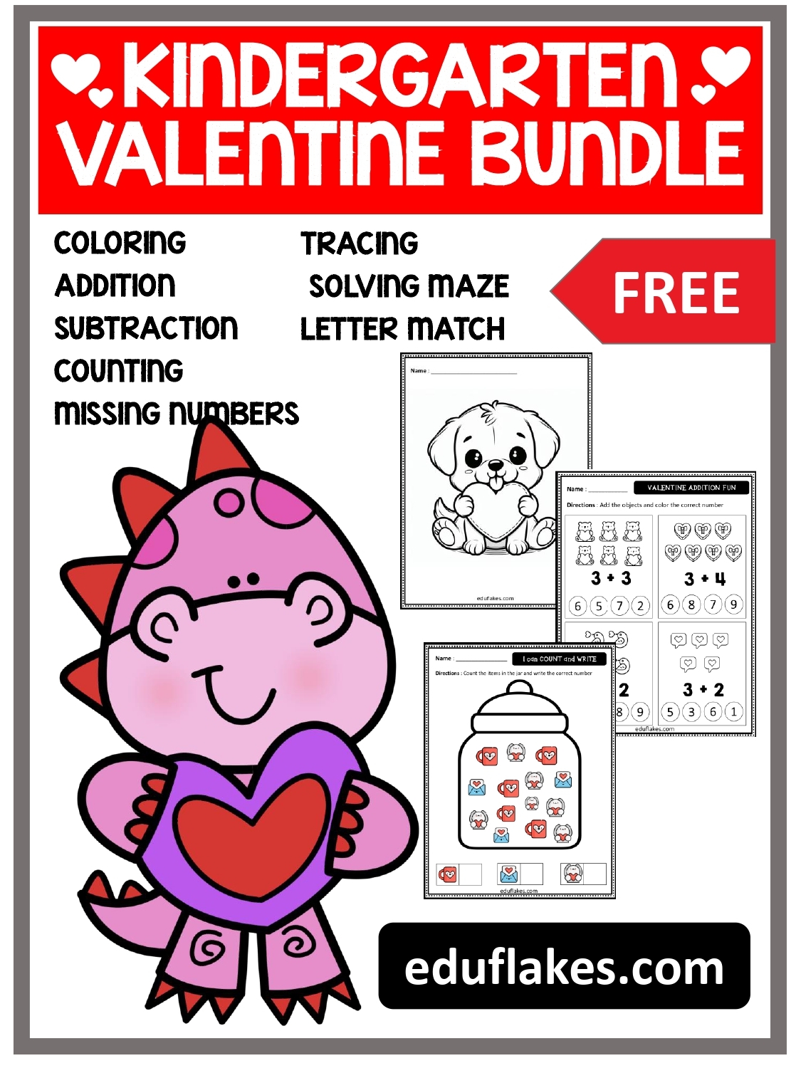 Kindergarten Valentines Day Worksheets Free PDF Eduflakes