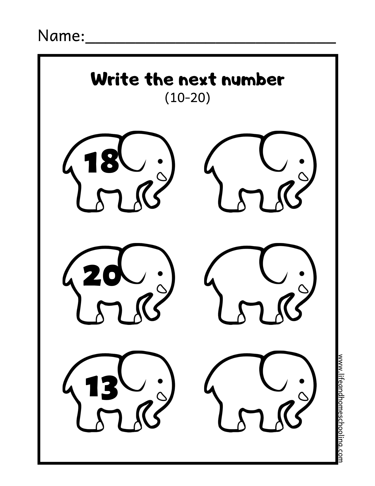 Kindergarten Write The Missing Numbers 11 20 Made By Teachers