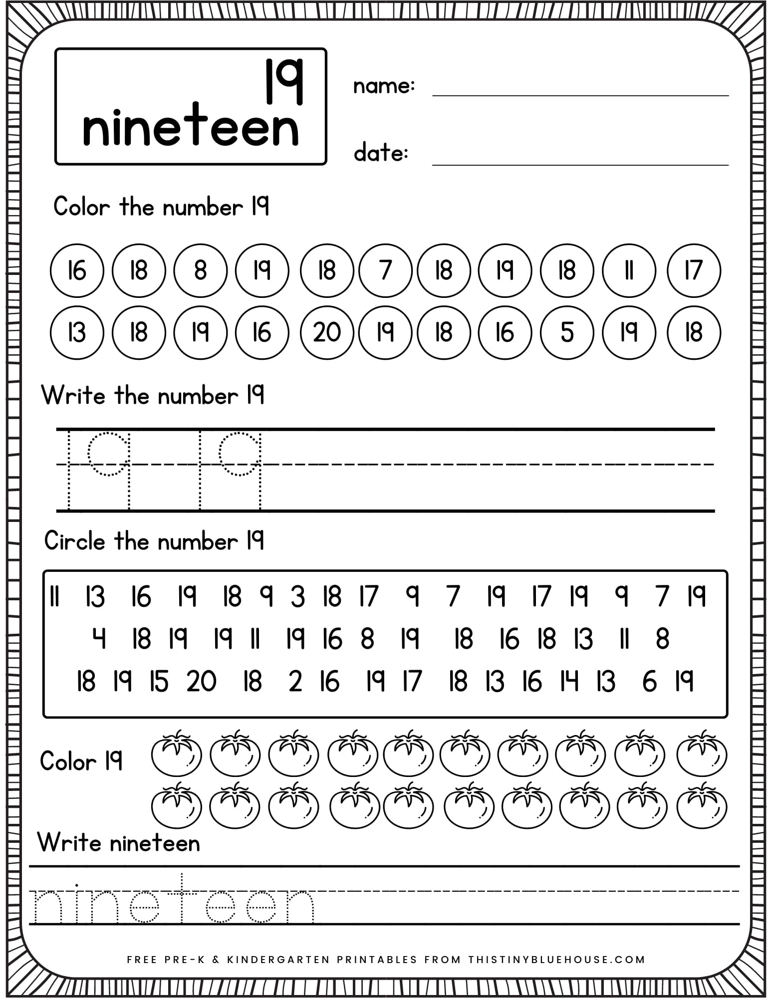 Kindergarten Writing Number Practice Free Printable 1 20 Number Pages This Tiny Blue House