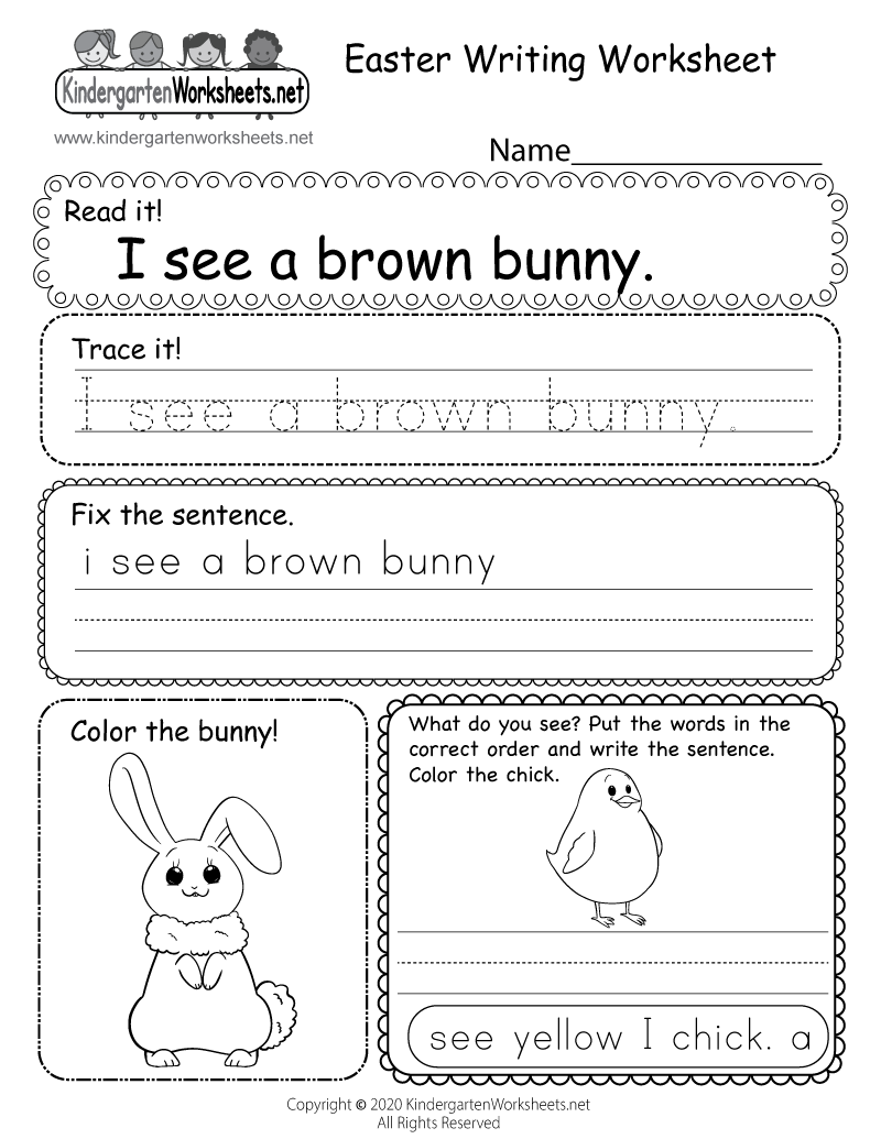 Kindergarten Writing Worksheet Printable Fun And Educational Activities