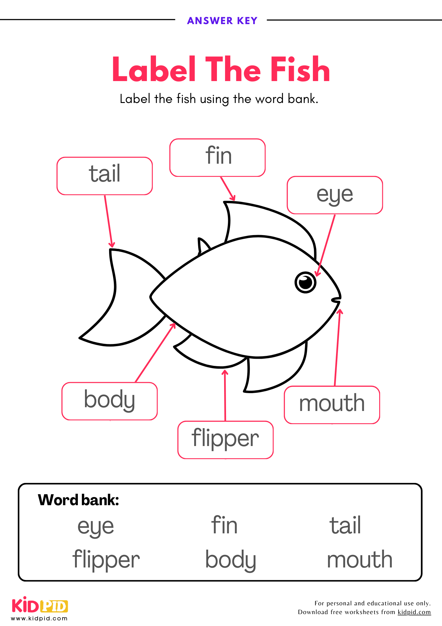 Label The Fish Worksheet Kidpid