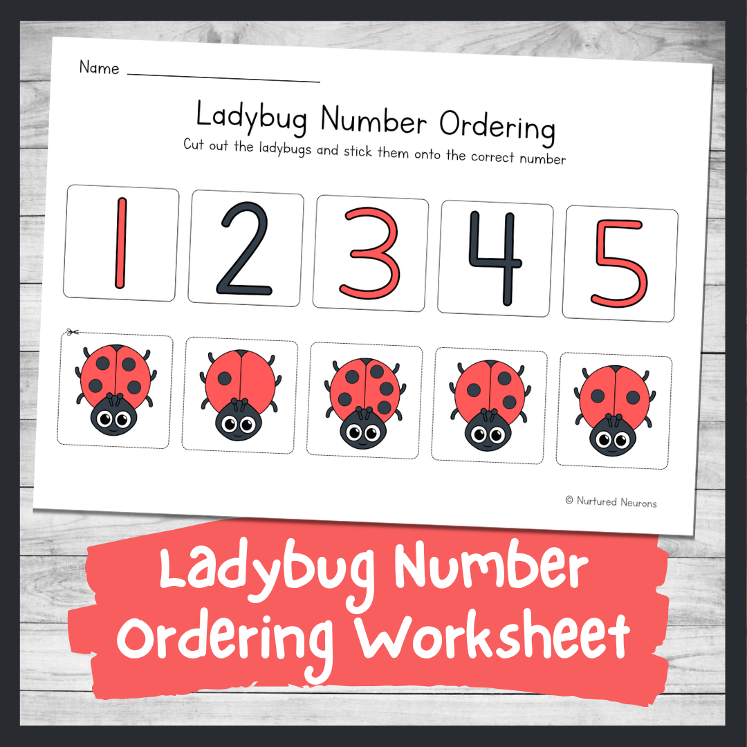 Ladybug Number Ordering Worksheet 1 5 Cut And Stick Nurtured Ladybug Number Ordering Worksheet 1 5 Cut And Stick Nurtured