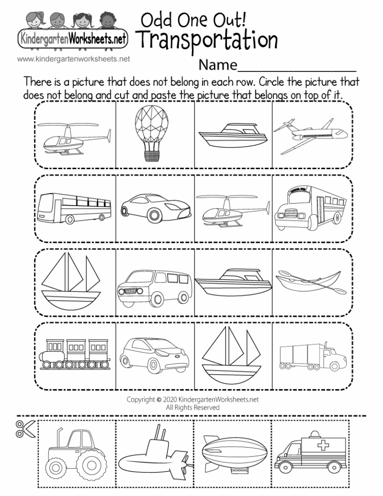 Land Water Or Air Transportation Worksheet Free Printable