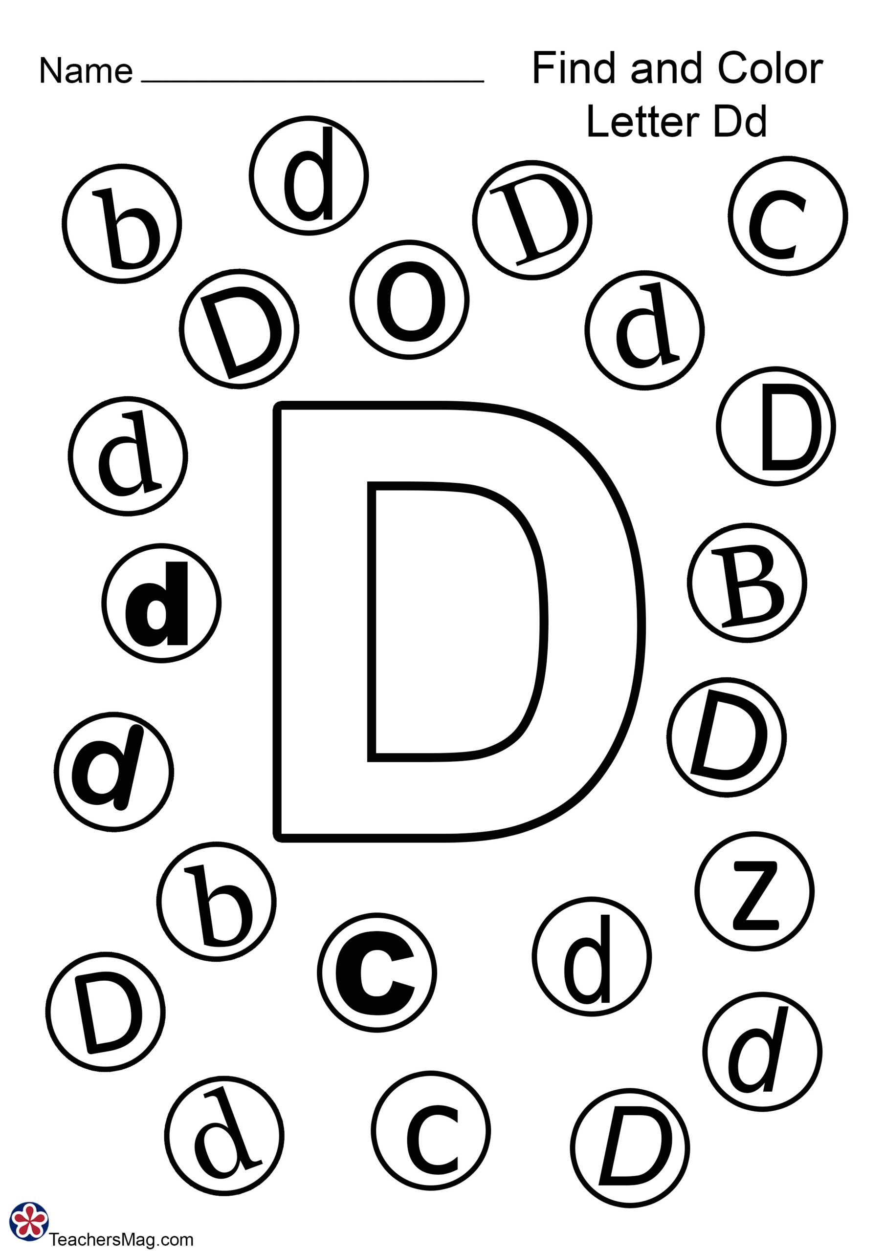 Free Letter D Worksheets For Kindergarten