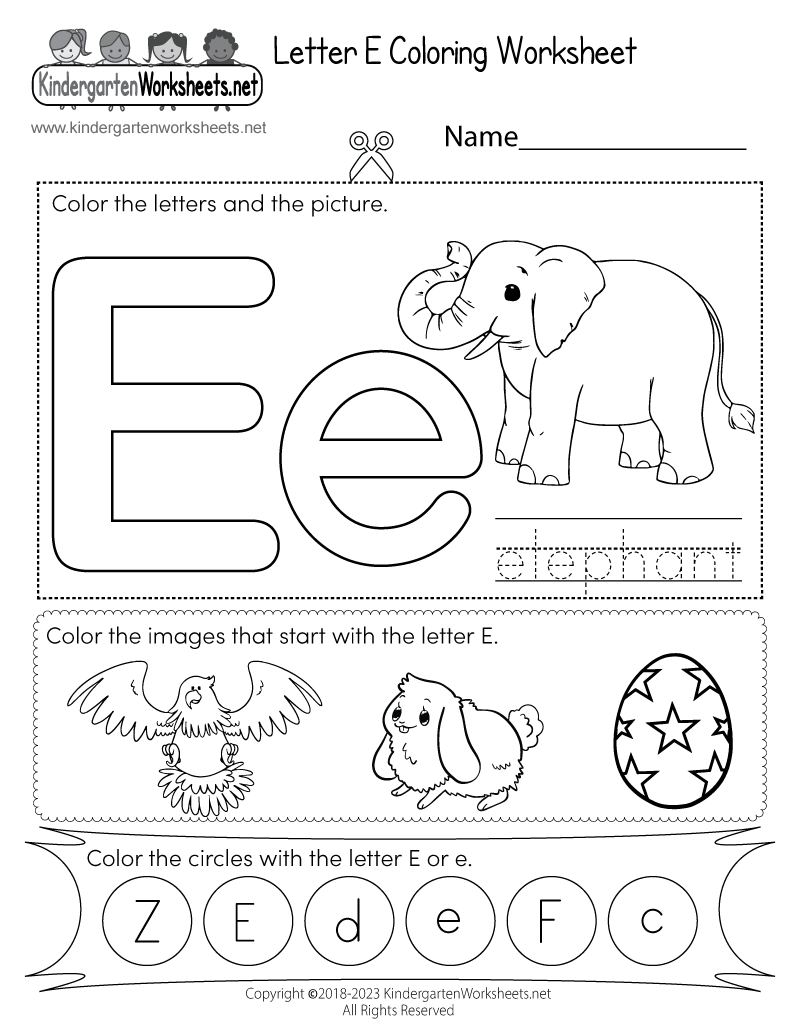 Letter E Coloring Worksheet Free Printable Digital U0026 PDF Letter E Coloring Worksheet Free Printable Digital U0026 PDF