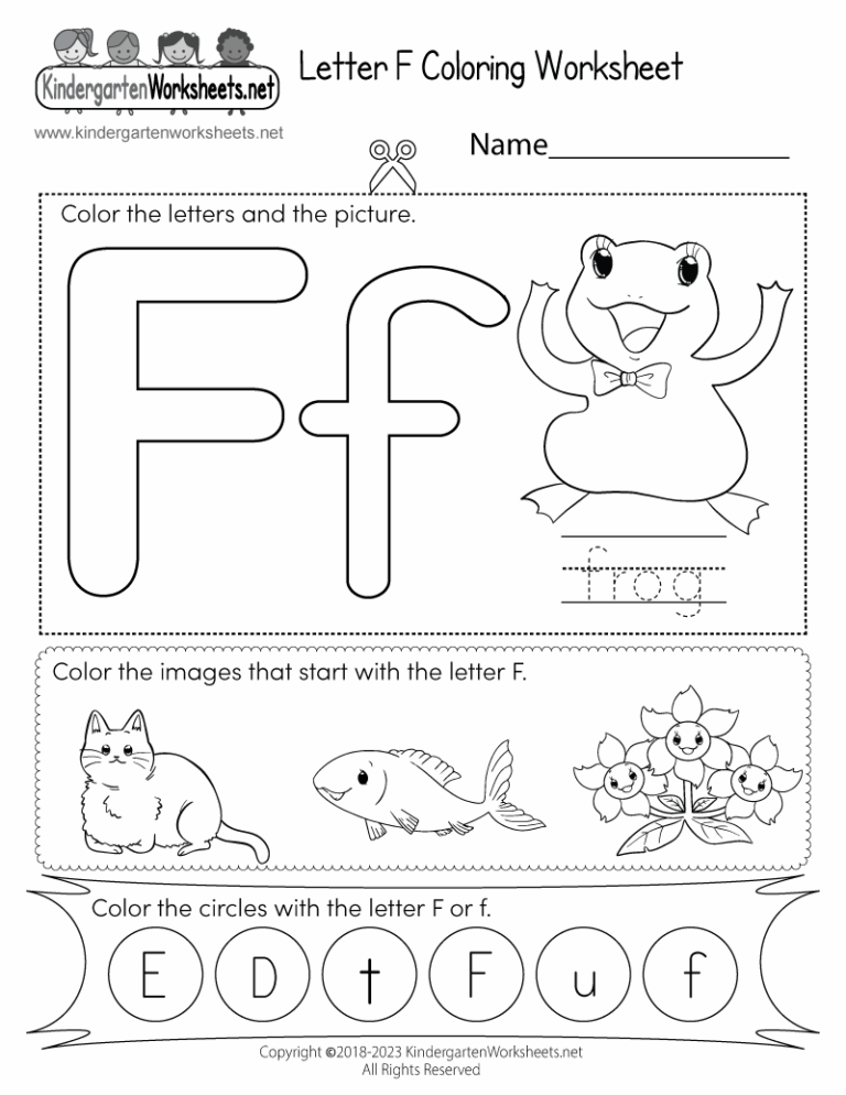 Letter F Coloring Worksheet Free Printable Digital U0026 PDF