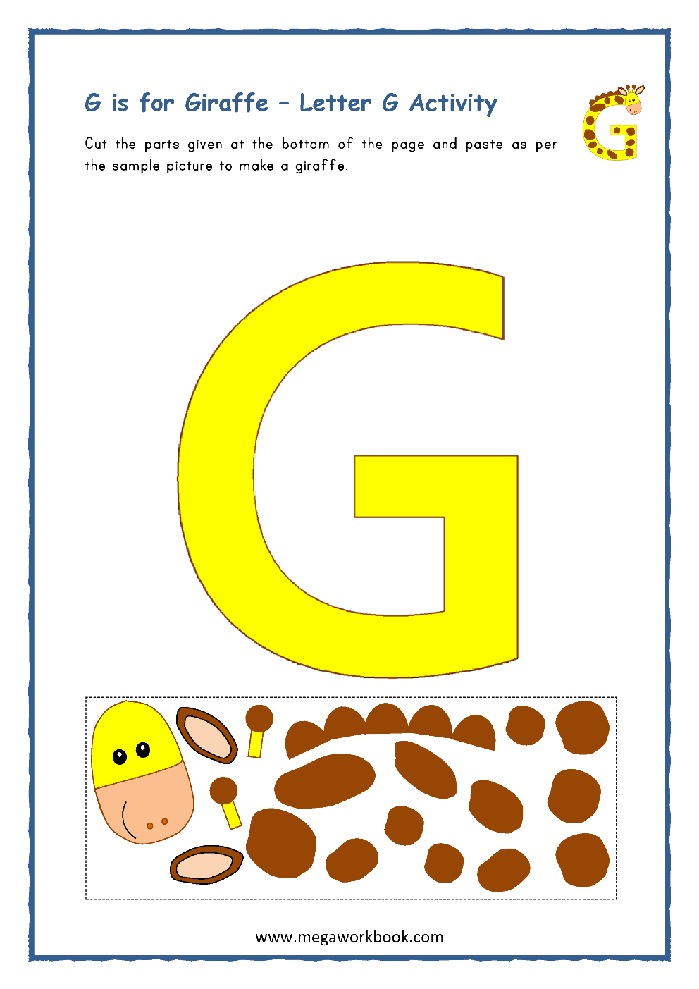 Printable Letter G Worksheets For Kindergarten