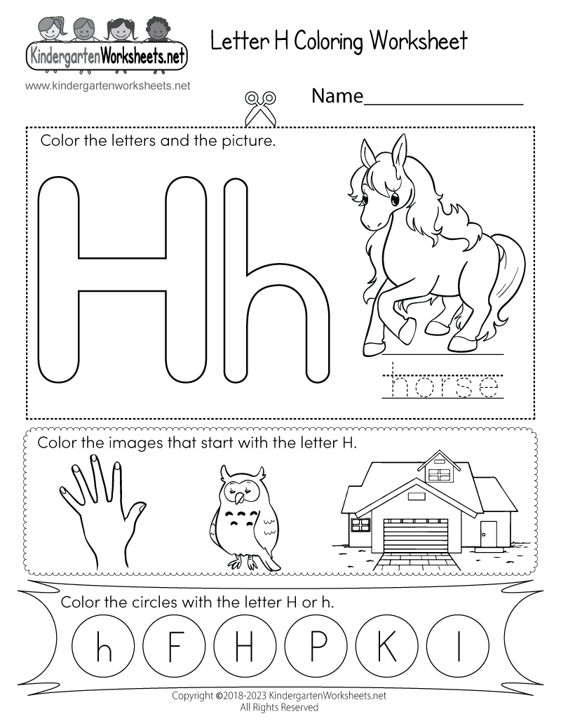 Letter H Coloring Worksheet Free Printable Digital U0026 PDF Letter H Coloring Worksheet Free Printable Digital U0026 PDF