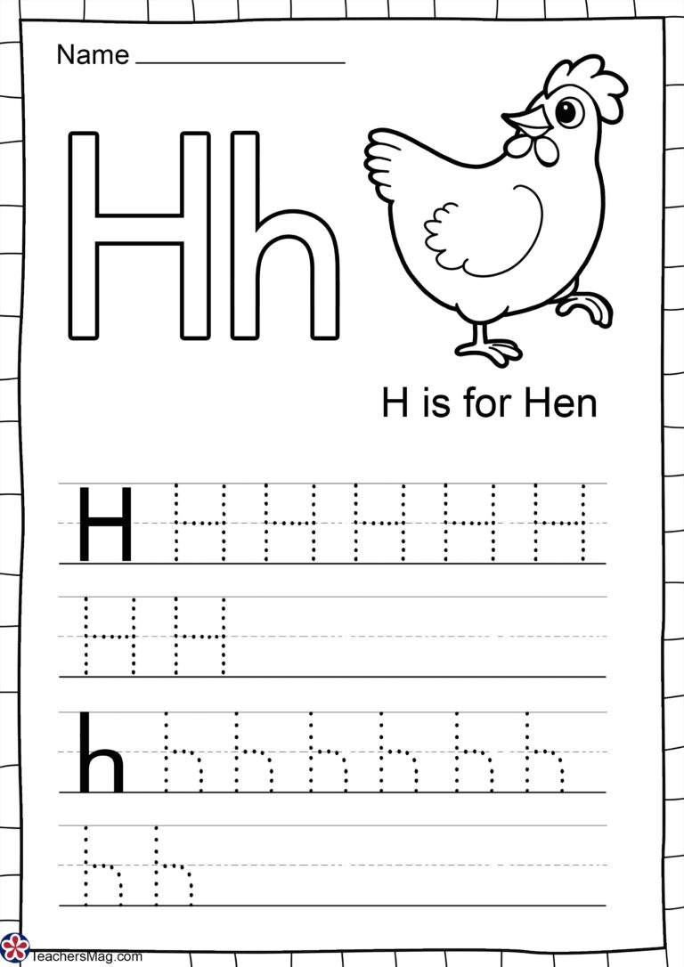 Letter H Free Worksheets TeachersMag